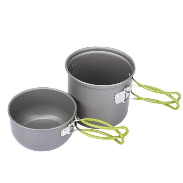 Planet Gates Pot Gripper Hiking Camping Cookware Set 1-2 Person Travel Cookwear Set With Handgrip Tableware Picnic Tableware Pots Cooking Set