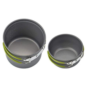 Planet Gates Pot Gripper Hiking Camping Cookware Set 1-2 Person Travel Cookwear Set With Handgrip Tableware Picnic Tableware Pots Cooking Set