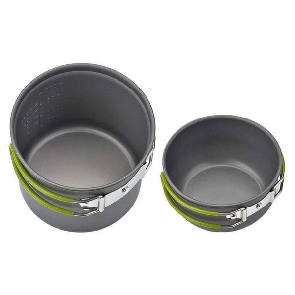 Planet Gates Pot Gripper Hiking Camping Cookware Set 1-2 Person Travel Cookwear Set With Handgrip Tableware Picnic Tableware Pots Cooking Set