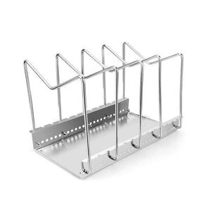 Pot Lid Rack Pan&Cutting Board Holder Stand Kitchen Organizer Dual Racks Chopping Board Shelf Stainless Steel Shelf Pan Rack