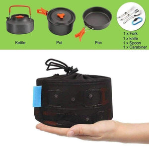 Planet Gates pot set Cookware Outdoor Cooking Mess Kit Portable Lightweight Pots Pans Water Kettle Set for Backpacking Hiking Trekking Picnic