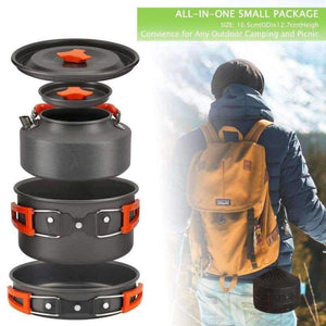 Planet Gates pot set Cookware Outdoor Cooking Mess Kit Portable Lightweight Pots Pans Water Kettle Set for Backpacking Hiking Trekking Picnic