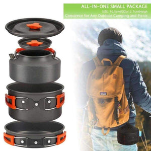 Planet Gates pot set Cookware Outdoor Cooking Mess Kit Portable Lightweight Pots Pans Water Kettle Set for Backpacking Hiking Trekking Picnic