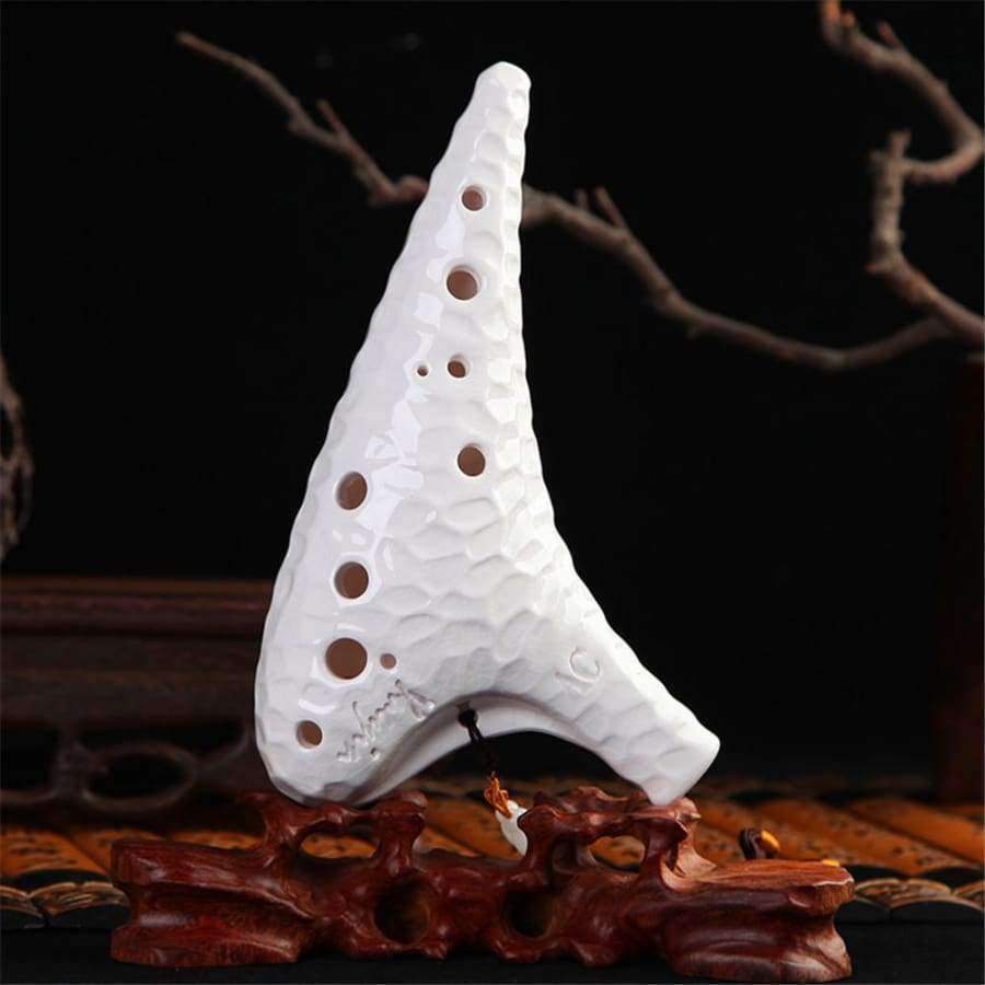 Planet Gates Pottery Ocarina Flute 12 Holes AC Alto C Wave Crack Pattern Professional Woodwind Musical Instrument