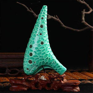 Planet Gates Pottery Ocarina Flute 12 Holes AC Alto C Wave Crack Pattern Professional Woodwind Musical Instrument