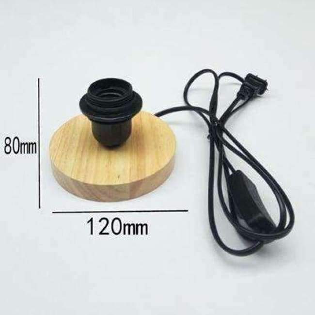 Planet Gates 220V Wooden e27 lamp holder with dimming switch retro desk lamp base night light for bedroom bedside Lighting Accessories