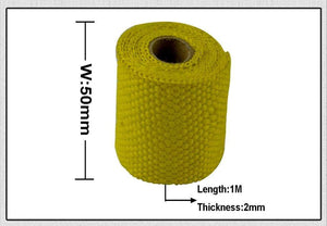 Planet Gates PQY - 50mm 1Meter Performance Exhaust Tape Manifold Downpipe Insulating Heat Wrap 2" inch PQY1901