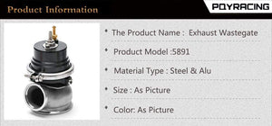 Planet Gates PQY - 60mm Wastegate Turbo External Kit With V-band Flange & Clamp Universal Turbo External Waste Gate For Turbo Manifold 5891BK