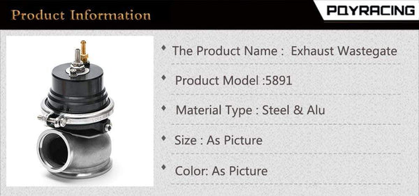 Planet Gates PQY - 60mm Wastegate Turbo External Kit With V-band Flange & Clamp Universal Turbo External Waste Gate For Turbo Manifold 5891BK