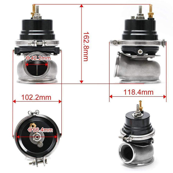Planet Gates PQY - 60mm Wastegate Turbo External Kit With V-band Flange & Clamp Universal Turbo External Waste Gate For Turbo Manifold 5891BK