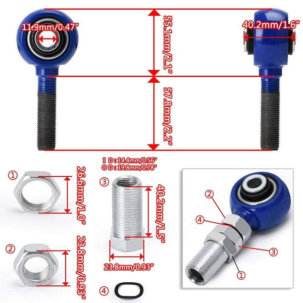 Planet Gates PQY - Adjustable Rear Upper Arm Camber Kit Suspension Bar For 89-00 Nissan 240SX S13 PQY9816