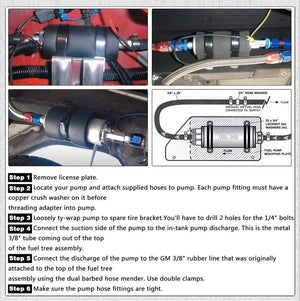 Planet Gates PQY - Black Universal High Flow & Fuel Pump GSL392 Pressure External Inline 255LPH with/without PQY logo PQY-FPB005