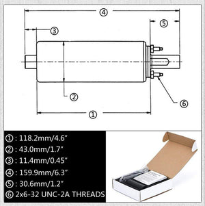 Planet Gates PQY - Black Universal High Flow & Fuel Pump GSL392 Pressure External Inline 255LPH with/without PQY logo PQY-FPB005