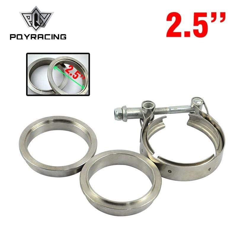 Planet Gates PQY - New type 2.5" V Band clamp flange Kit (Stainless Steel 201) For turbo exhaust downpipe PQY5231