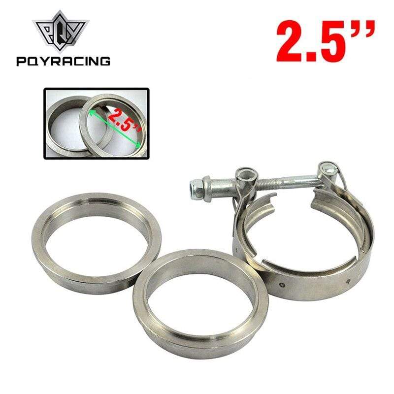 Planet Gates PQY - New type 2.5" V Band clamp flange Kit (Stainless Steel 201) For turbo exhaust downpipe PQY5231