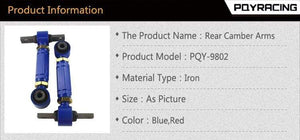 Planet Gates PQY - REAR ADJ.C ARM FOR HONDA CIVIC 92-00 INTEGRA EG REAR ADJUSTABLE CAMBER ARMS KIT PQY9802