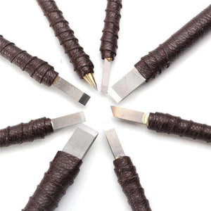 Planet Gates Practical 8pc/set Tungsten Steel Wood Carving Chisels Stone Seal Craft Engraving Hand Tools For Hobby Handmade Art DIY 3mm-10mm