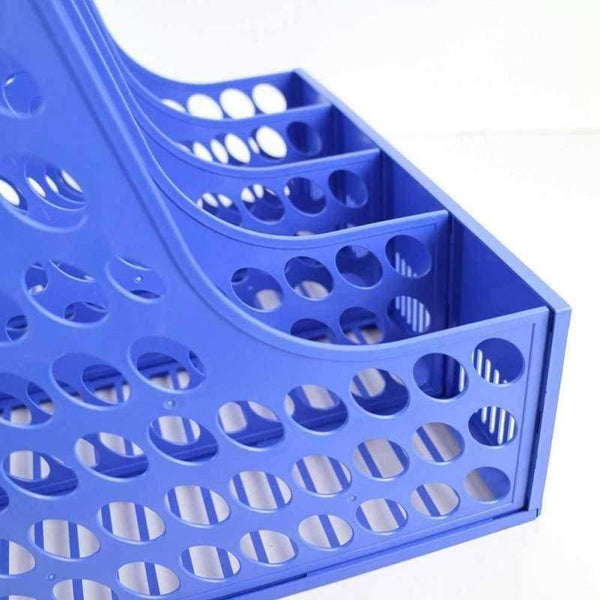 Planet Gates Practical Plastic Desk Folder 4 Grids Blue Magazine File Desk Organizer School Office Supplies Document Storage Box