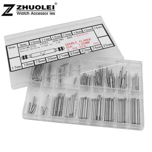 Практични часовници Planet Gates за части 144 бр. Пружинни пръти от неръждаема стомана за часовници, щифтове за връзки на каишката 8-25 мм, аксесоари за часовници
