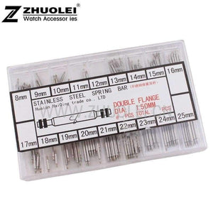Практични часовници Planet Gates за части 144 бр. Пружинни пръти от неръждаема стомана за часовници, щифтове за връзки на каишката 8-25 мм, аксесоари за часовници