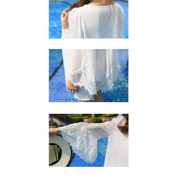 Planet Gates Pregnant Women Sexy Loose Lace Blouse Hollow Out Long Sleeve Blusas Maternity Shirt Fashion Camisa Mujer Women Pregnancy Top