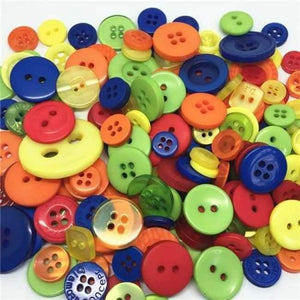 Planet Gates Primary Mix 1000pcs Assorted Mixed Resin Buttons Arts Crafts Card Making Scrapbooking Sewing 9mm-20mm Bright/Chritsmas/Pastel/Primary Mix