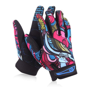 Planet Gates Print Cycling Gloves Bike Bicycle Sports Full Finger  Hiking Gloves Mesh GEL Winter Gloves Women