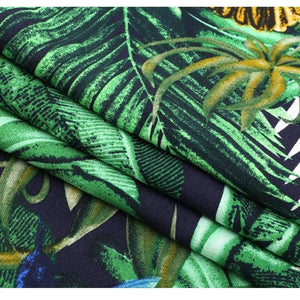 Planet Gates Print / S Ruffle Leaf print sexy jumpsuit Boho green rompers women jumpsuit 2018 Elegant chiffon summer jumpsuit