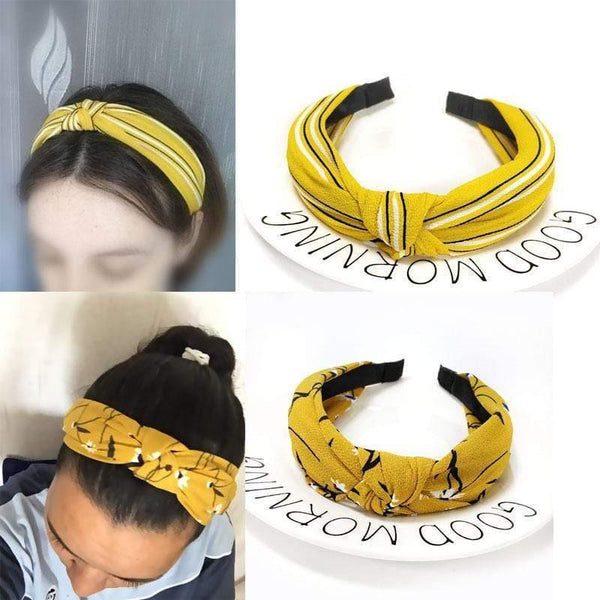 Printed Scrunchies Turban Top Knotted Elastic Hairband Hair Accessories For Girls No Slip Stay Head Band Hair Band For Women