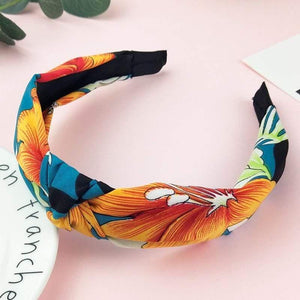 Printed Scrunchies Turban Top Knotted Elastic Hairband Hair Accessories For Girls No Slip Stay Head Band Hair Band For Women