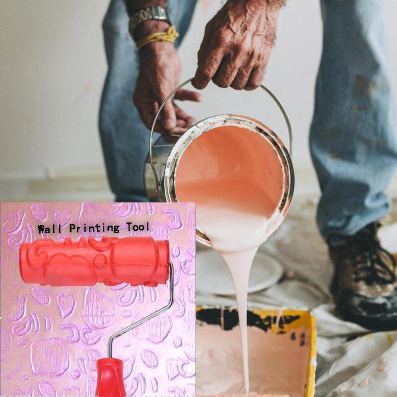 Printing Embossing Cylinder Art Wall Painting Roller Brush Mud Durable Art Rolls Wall Decoration Construction Tool