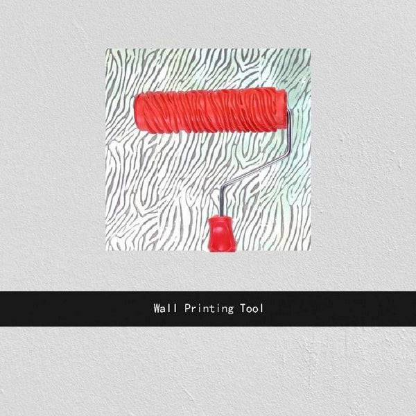 Printing Pattern Rubber Roller with Handle for Wall Decoration Paint Walls Embossing Roller Graining Painting Accessories