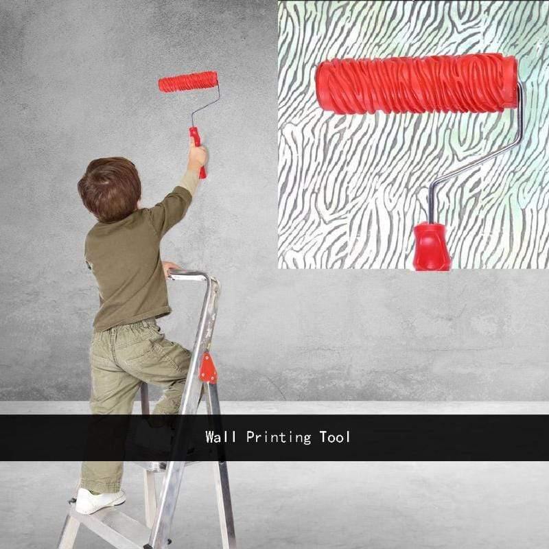 Printing Pattern Rubber Roller with Handle for Wall Decoration Paint Walls Embossing Roller Graining Painting Accessories