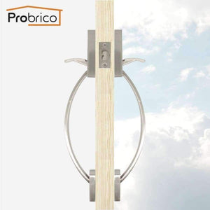 Planet Gates Probrico Square Lockset Handlesets Fress of Key Bed And Bathroom Front Door Garage Lock Arch Grip Handle Nickel Gate Hardware