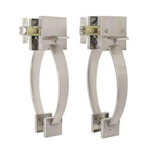 Planet Gates Probrico Square Lockset Handlesets Fress of Key Bed And Bathroom Front Door Garage Lock Arch Grip Handle Nickel Gate Hardware
