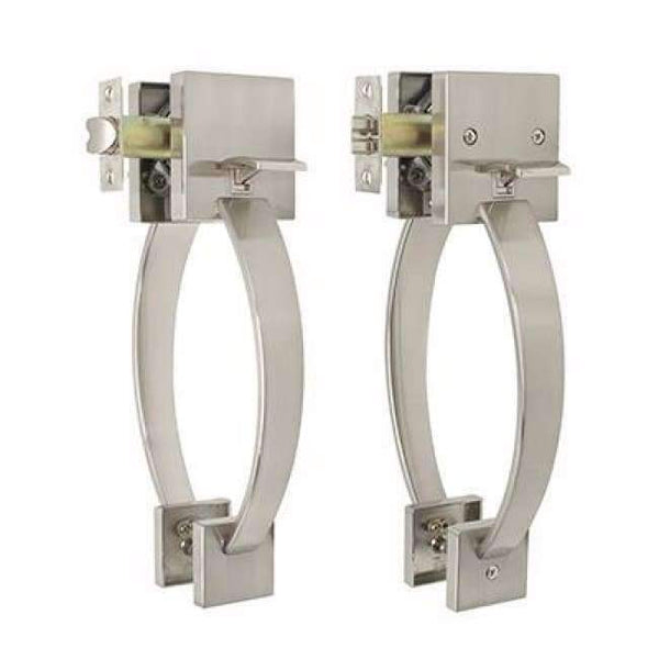 Planet Gates Probrico Square Lockset Handlesets Fress of Key Bed And Bathroom Front Door Garage Lock Arch Grip Handle Nickel Gate Hardware