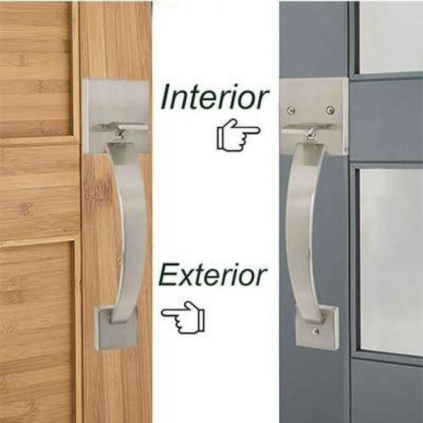 Planet Gates Probrico Square Lockset Handlesets Fress of Key Bed And Bathroom Front Door Garage Lock Arch Grip Handle Nickel Gate Hardware