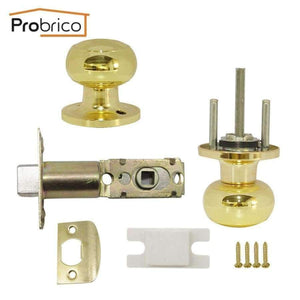Planet Gates Probrico Stainless Steel Passage Keyless Round Door Locks Polished Golden Brass Door Knob /Door Handle Locker Home Hardware