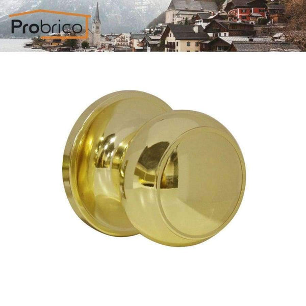 Planet Gates Probrico Stainless Steel Passage Keyless Round Door Locks Polished Golden Brass Door Knob /Door Handle Locker Home Hardware