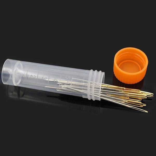 Planet Gates Profession Leather Sewing Needle For Embroidery Stitching Supplies Crafts Pin, Round Blunt Head Big Eye Storage Bottle Needles