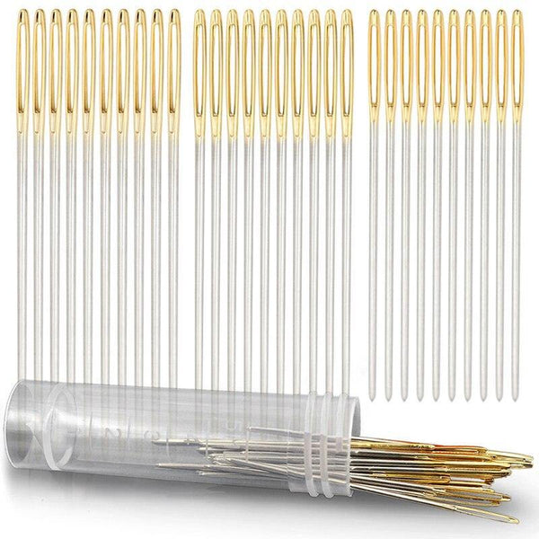Planet Gates Profession Leather Sewing Needle For Embroidery Stitching Supplies Crafts Pin, Round Blunt Head Big Eye Storage Bottle Needles