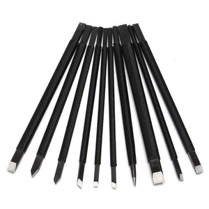 Professional 10pc/set Black Nylon And Steel Chisel Set Stone Carving Knife Artist Woodworker Hand Tools For Shoushan Stones