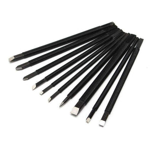 Planet Gates Professional 10pc/set Black Nylon And Steel Chisel Set Stone Carving Knife Artist Woodworker Hand Tools For Shoushan Stones