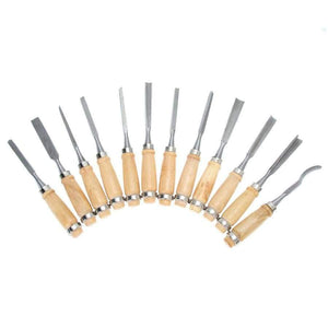 Planet Gates Professional 12Pcs/set Manual Wood Carving Hand Chisel Tool Set Carpenters Woodworking Carving Chisel DIY Detailed Hand Tools