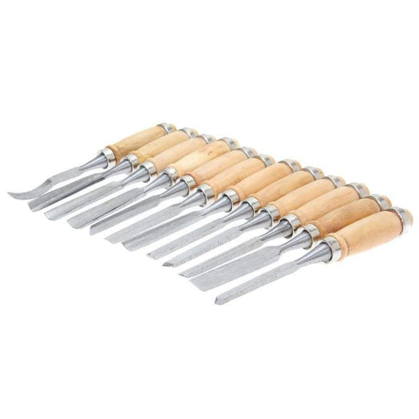 Planet Gates Professional 12Pcs/set Manual Wood Carving Hand Chisel Tool Set Carpenters Woodworking Carving Chisel DIY Detailed Hand Tools