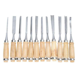 Planet Gates Professional 12Pcs/set Manual Wood Carving Hand Chisel Tool Set Carpenters Woodworking Carving Chisel DIY Detailed Hand Tools