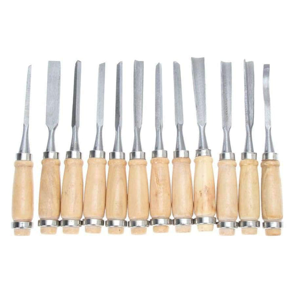Planet Gates Professional 12Pcs/set Manual Wood Carving Hand Chisel Tool Set Carpenters Woodworking Carving Chisel DIY Detailed Hand Tools