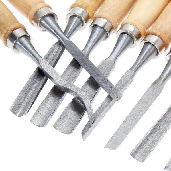 Planet Gates Professional 12Pcs/set Manual Wood Carving Hand Chisel Tool Set Carpenters Woodworking Carving Chisel DIY Detailed Hand Tools