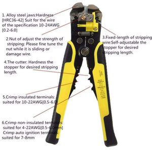 Planet Gates Professional Automatic Electric Cable Wire Stripper Wire Striper Multifunctional Cutter Crimper Crimping Pliers Terminal Tool