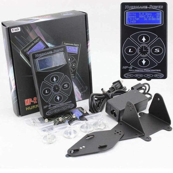 Planet Gates Professional Black HP-2 Hurricane Tattoo Power Supply Digital Dual LCD Display Tattoo Power Supply Machines Free Shipping